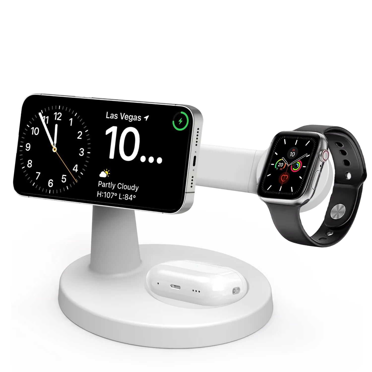 3 In 1 Magnetic Wireless Charger Stand For Magsafe iPhone 16 15 14 13 Pro Max Apple Watch 9 8 AirPods Pro Fast Charging Station - Total Finds Co LLC