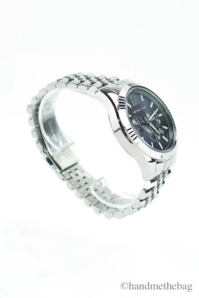 Michael Kors Lexington Mens Silver Toned Stainless Steel Wrist Watch - Total Finds Co LLC