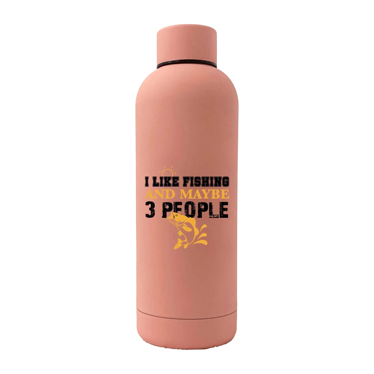 I Like Fishing And Maybe Like 3 People 17oz Stainless Rubberized Water Bottle - Total Finds Co LLC