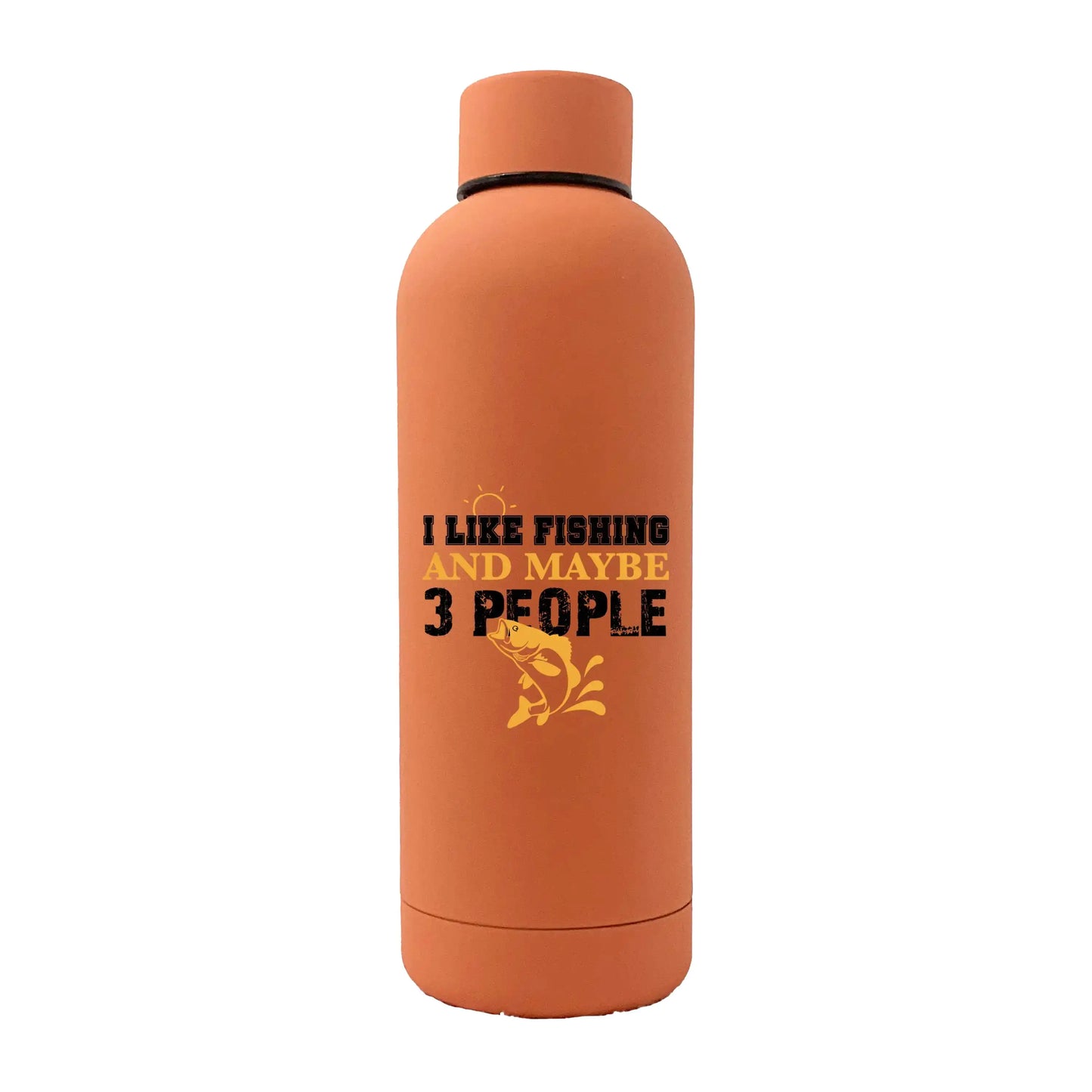 I Like Fishing And Maybe Like 3 People 17oz Stainless Rubberized Water Bottle - Total Finds Co LLC
