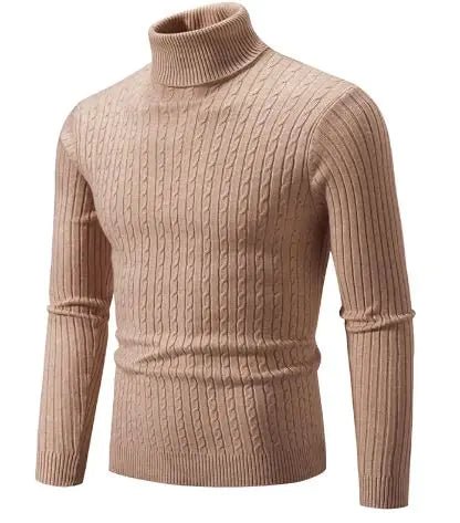 Men's Turtleneck Knitted Sweater - Total Finds Co LLC