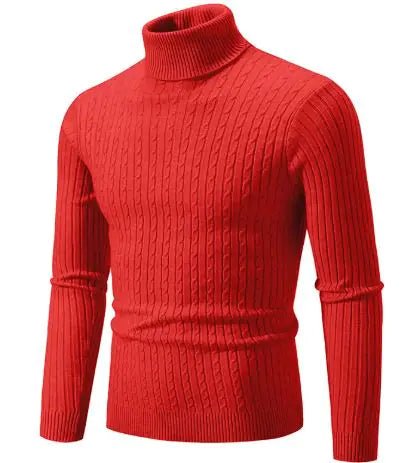 Men's Turtleneck Knitted Sweater - Total Finds Co LLC