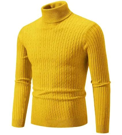 Men's Turtleneck Knitted Sweater - Total Finds Co LLC
