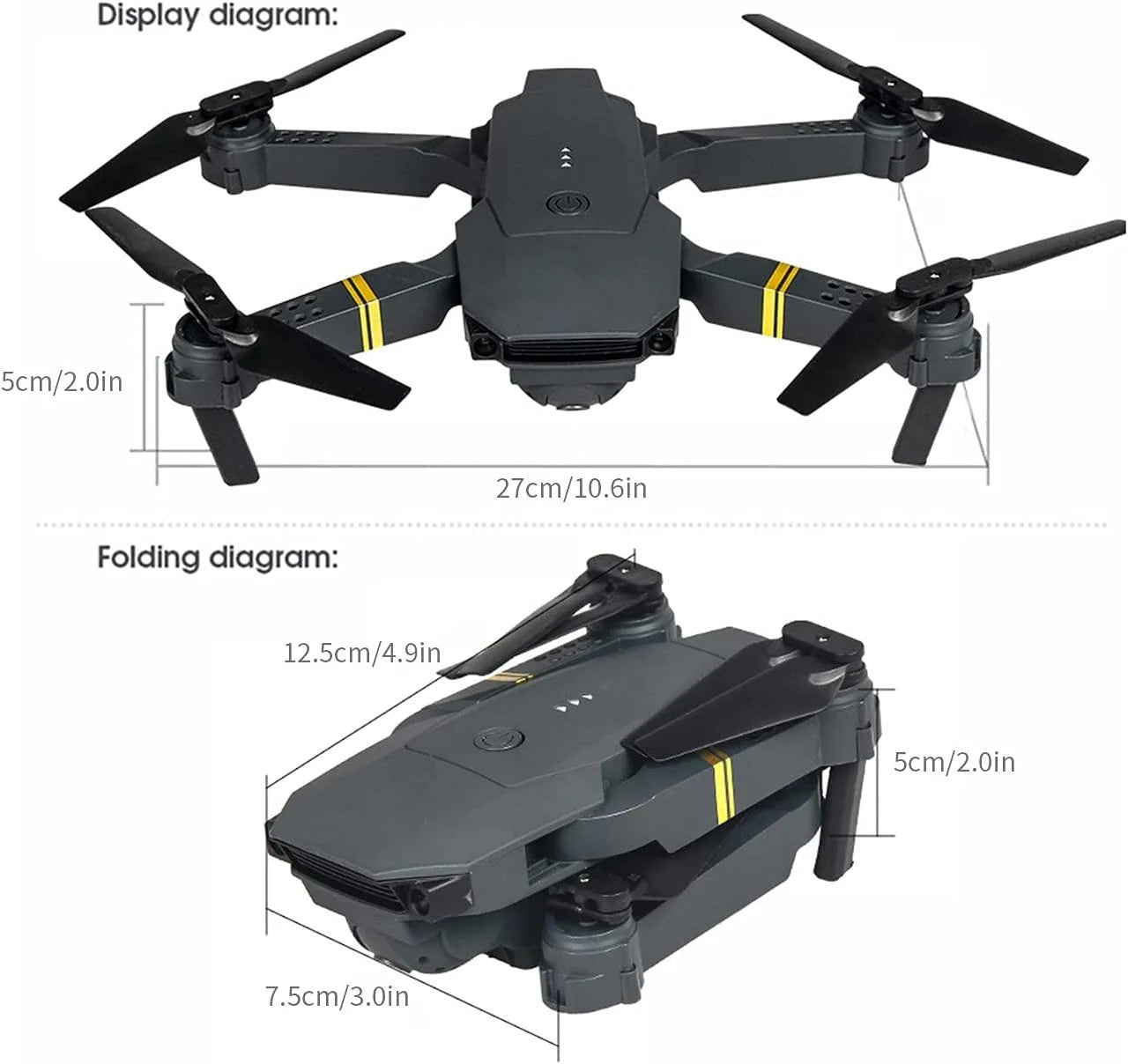 4K HD Dual Camera RC FPV WiFi Portable Wide Angle Foldable Quadcopter Drone - Total Finds Co LLC
