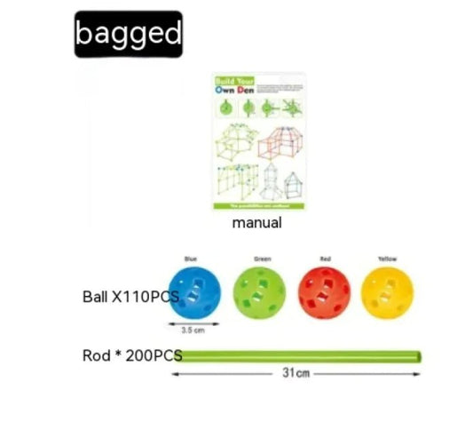 Children's Bead Tent Fort Building Kit Toy - Total Finds Co LLC