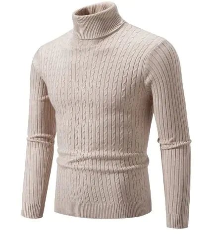 Men's Turtleneck Knitted Sweater - Total Finds Co LLC