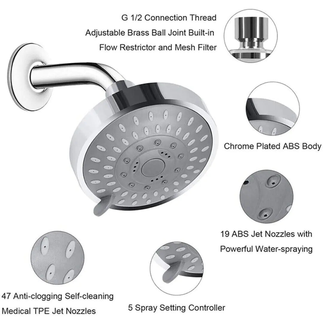 Shower Heads Handheld Spray High Pressure Adjustable Showerhead Top Spray Bath - Total Finds Co LLC