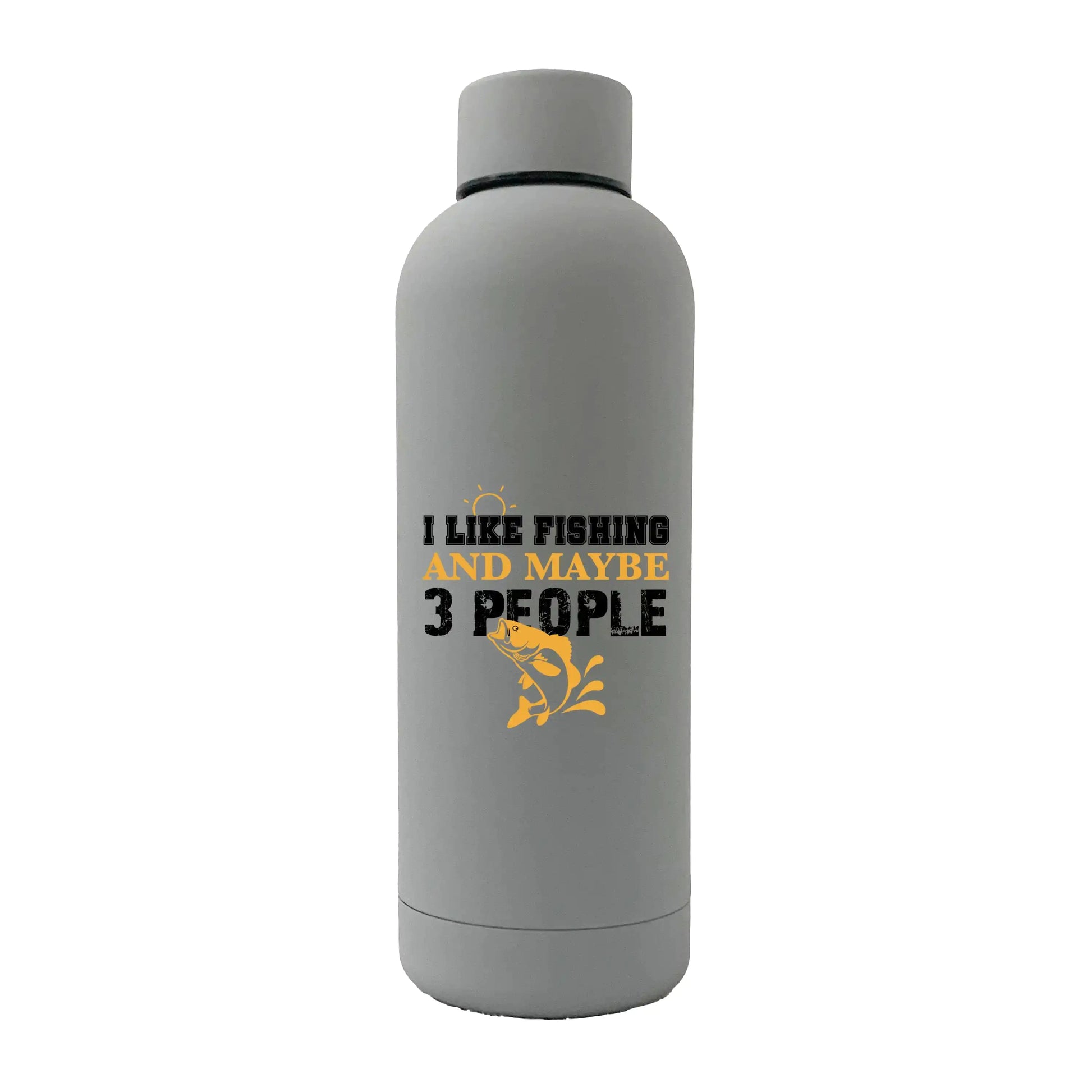 I Like Fishing And Maybe Like 3 People 17oz Stainless Rubberized Water Bottle - Total Finds Co LLC