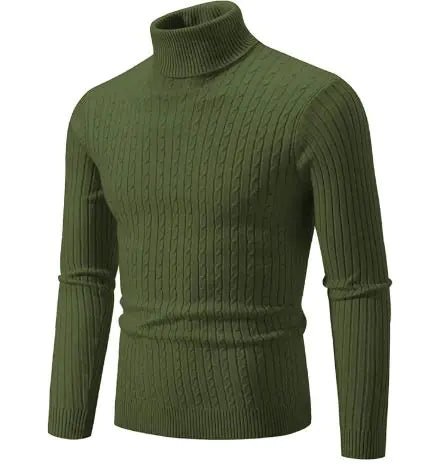 Men's Turtleneck Knitted Sweater - Total Finds Co LLC