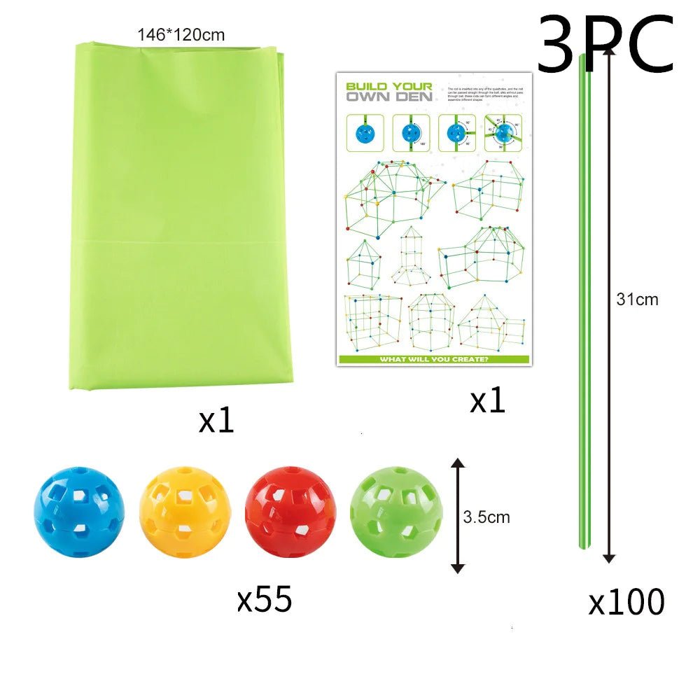 Children's Bead Tent Fort Building Kit Toy - Total Finds Co LLC