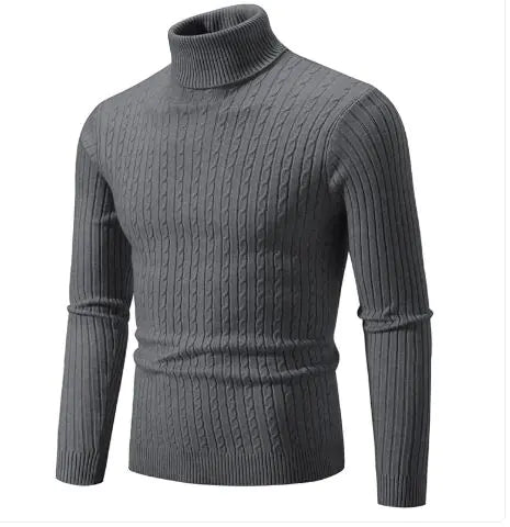 Men's Turtleneck Knitted Sweater - Total Finds Co LLC