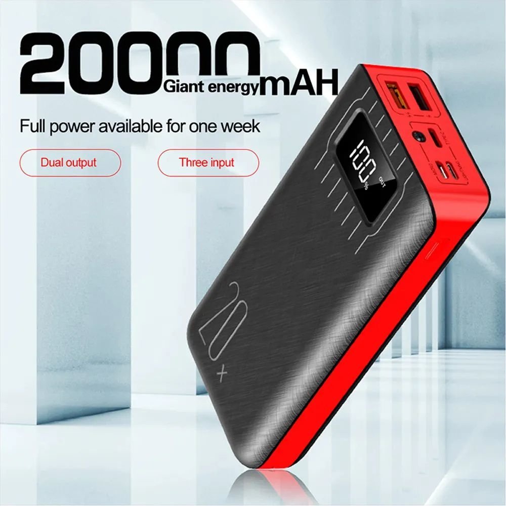 20000mAh External Battery Power Bank Dual USB With LED Flashlight - Total Finds Co LLC