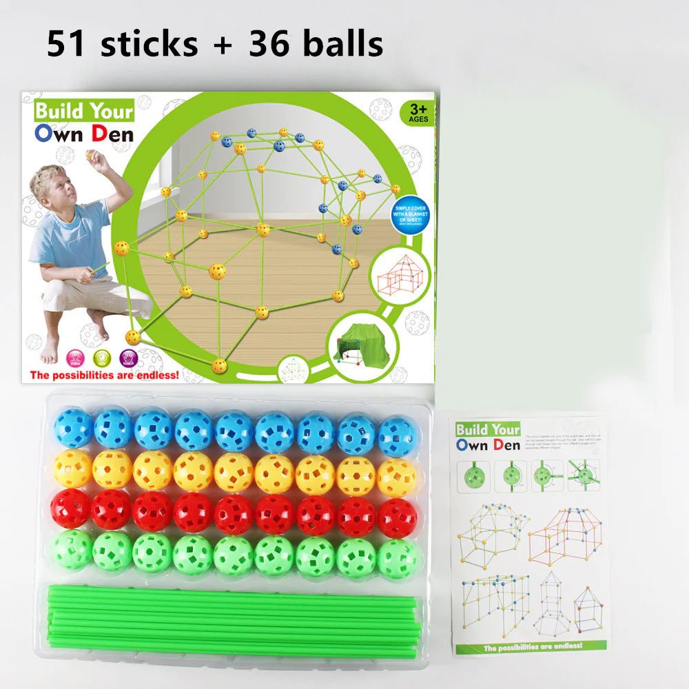 Children's Bead Tent Fort Building Kit Toy - Total Finds Co LLC