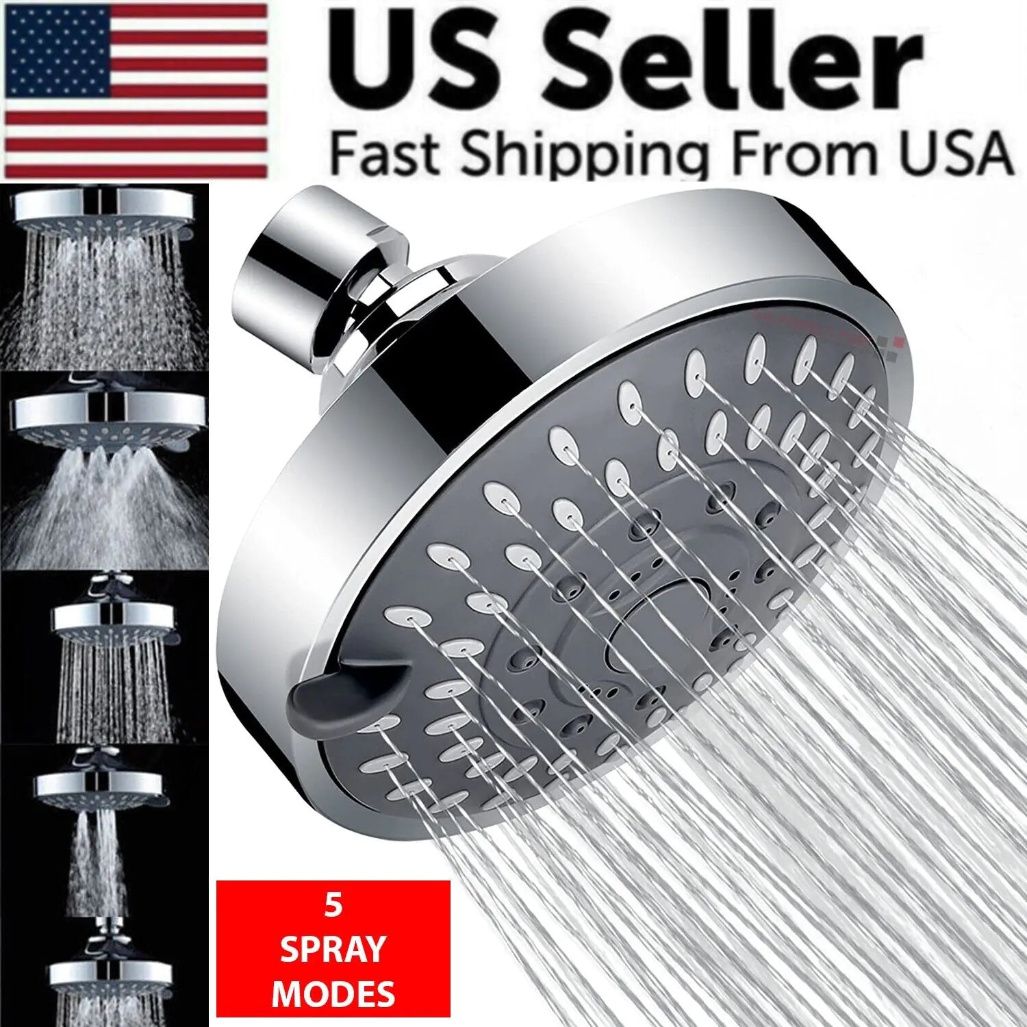 Shower Heads Handheld Spray High Pressure Adjustable Showerhead Top Spray Bath - Total Finds Co LLC